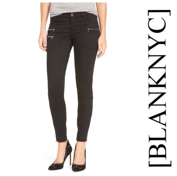 Blank NYC Pants - Blank NYC Black Zip Ankle Skinny Pant